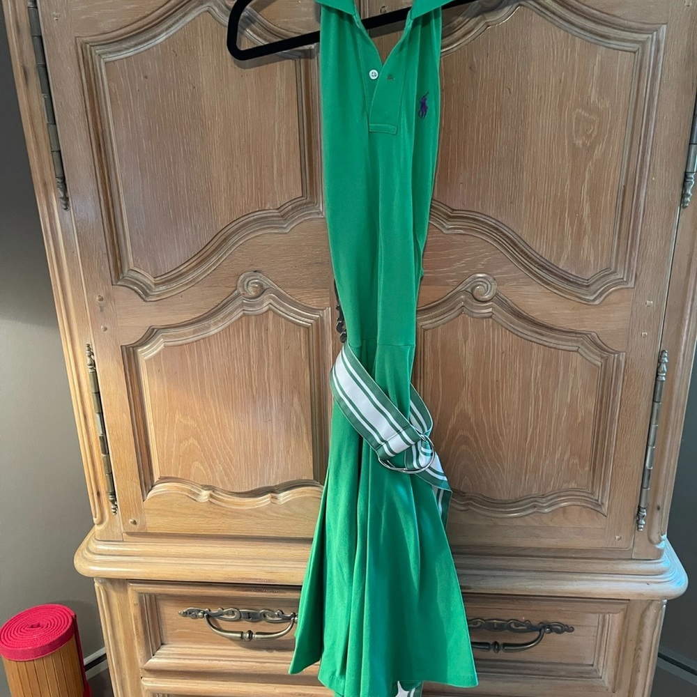 Kelly green halter dress